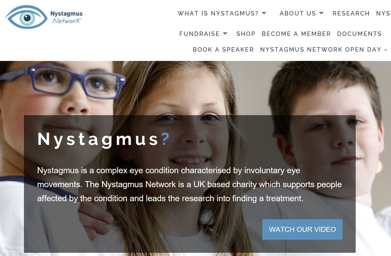 Screenshot Nystagmus Network Webseite